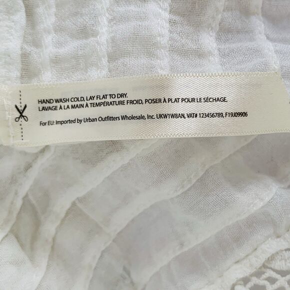 Free People One Willow Kimono White Lace Floral Open Front Tie Beach Boho Preppy - Picture 11 of 12